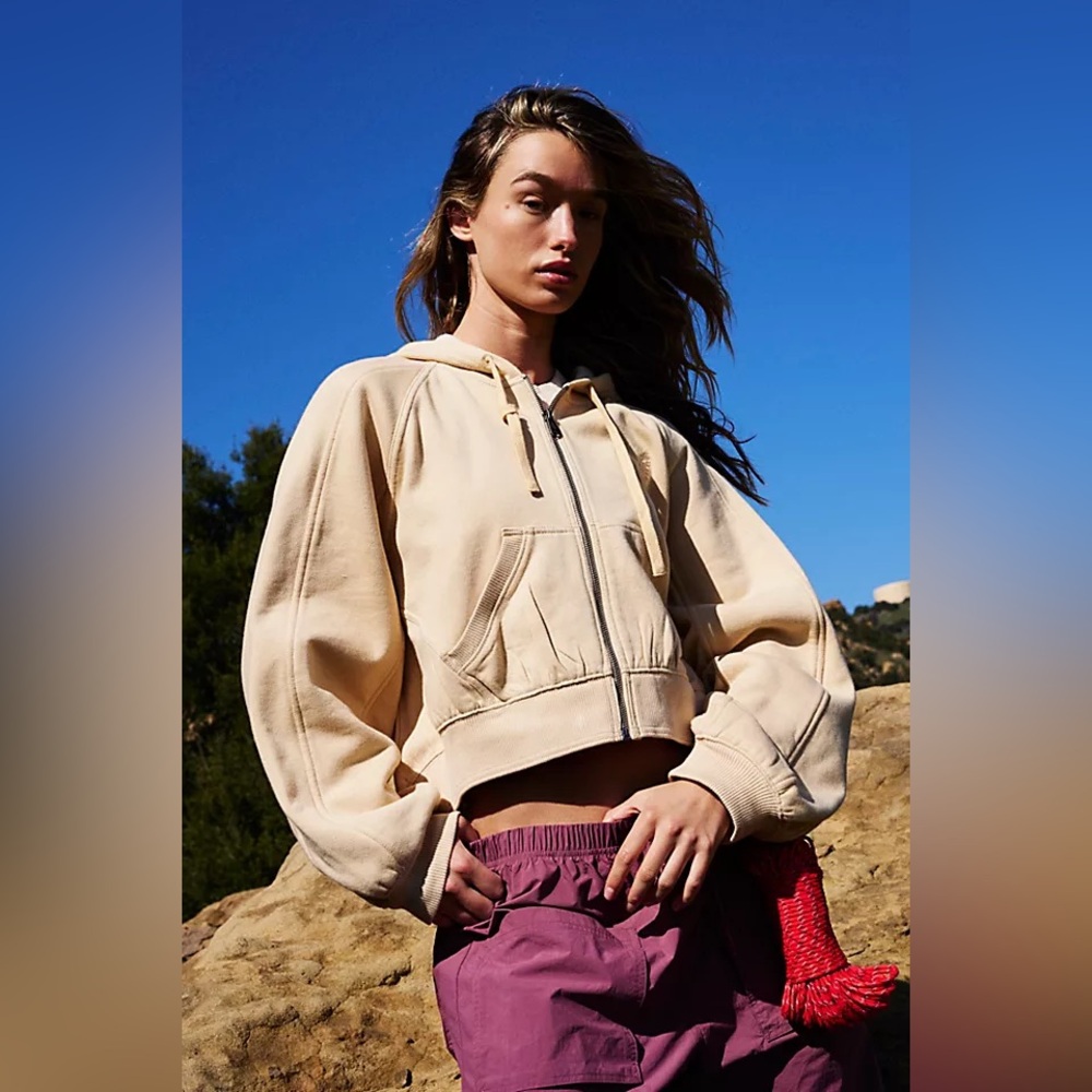 Free People Cream Hoodie